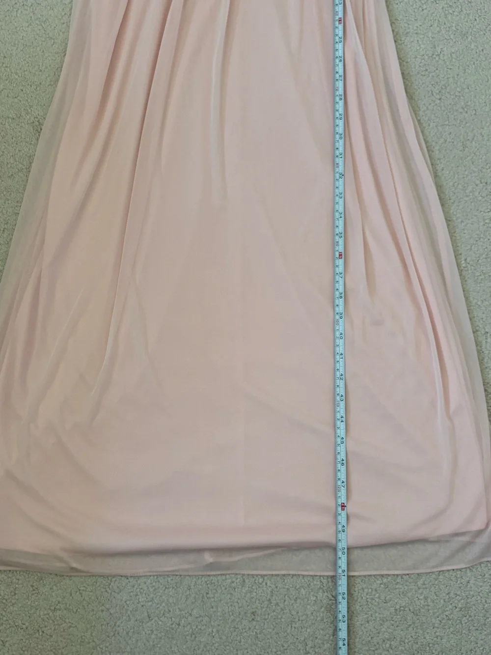 David's Bridal - Girl’s Pale Blush Lace One-Shoulder Maxi Dress - Picture 6 of 7